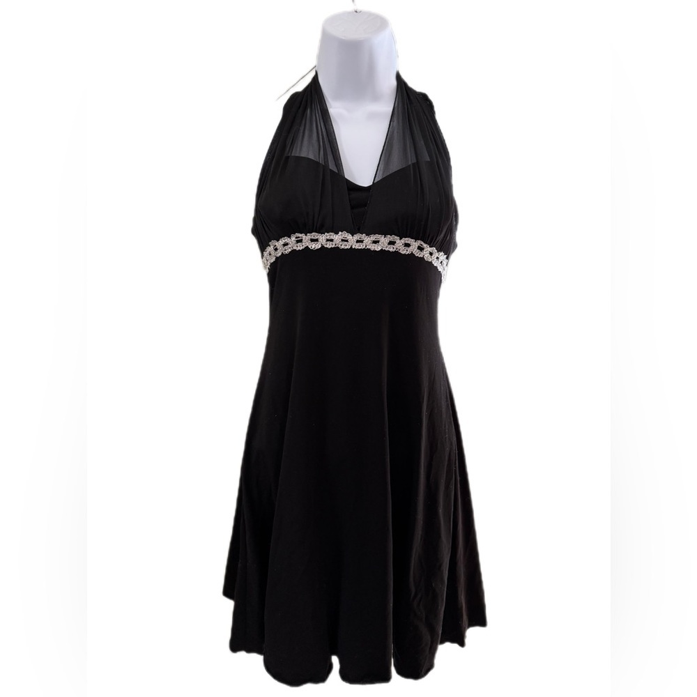 Camille La Vie Black Dress with Sheer Accents